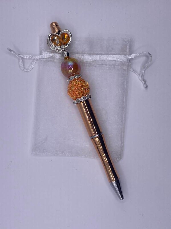Pen oranje goud met hart