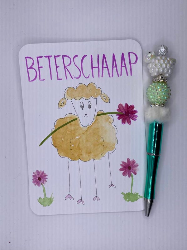 Kaart beterschaaap inclusief bijpassende pen