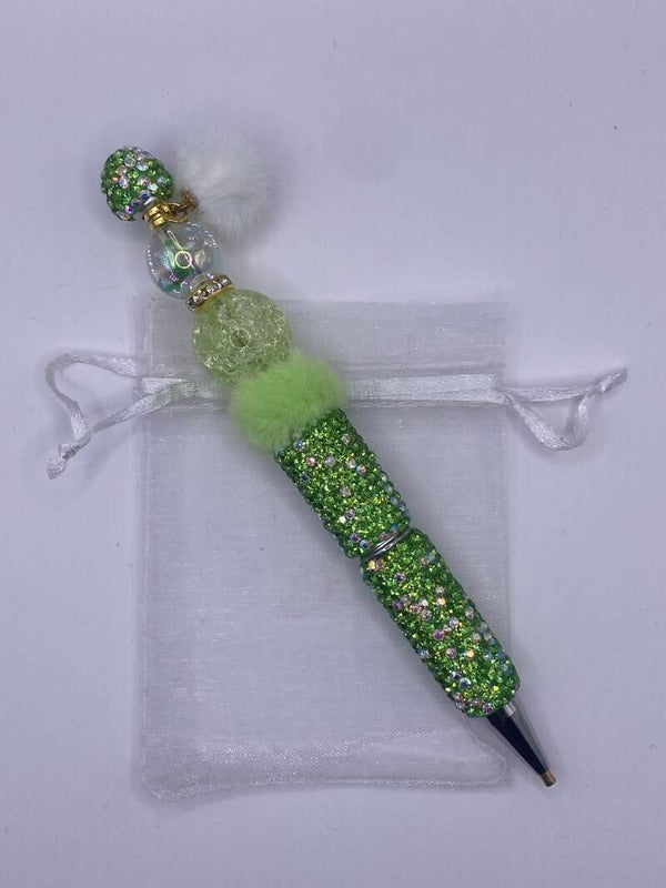 Diamond painting pen groen rhinestone met kleine pompom