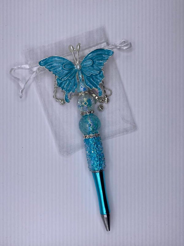 Pen met luxe topper vlinder