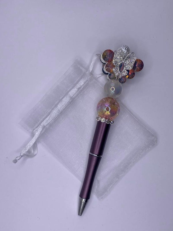 Vlinder pen aubergine