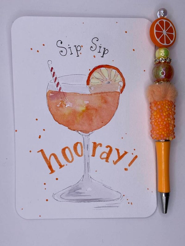 Kaart Sip sip hooray inclusief bijpassende pen