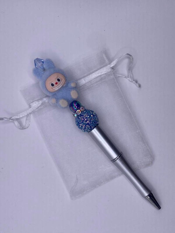 Pen Labubu zilver en blauw
