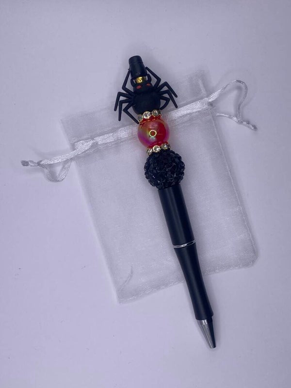 Pen zwart rood met spin