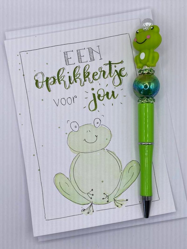 Kaart opkikkertje met pen