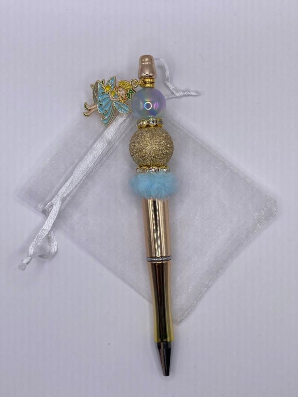 Pen goud met elfje bedel