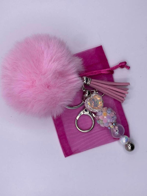 Sleutelhanger / tashanger met pompom