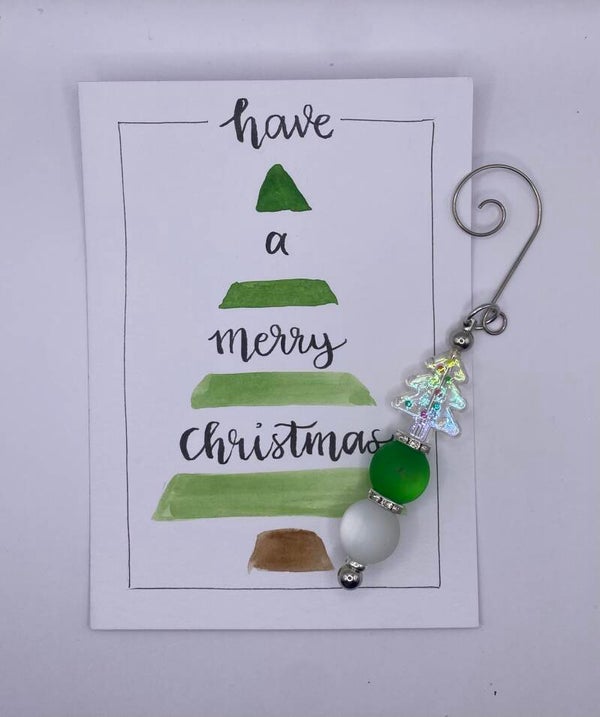 Kersthanger kerstboom met kerstkaart