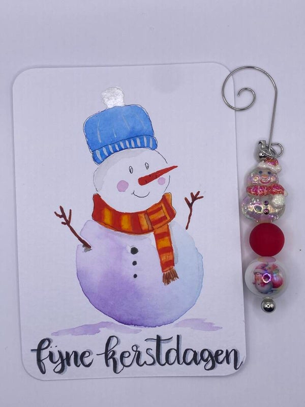 Kerstkaart met kerstboomhanger