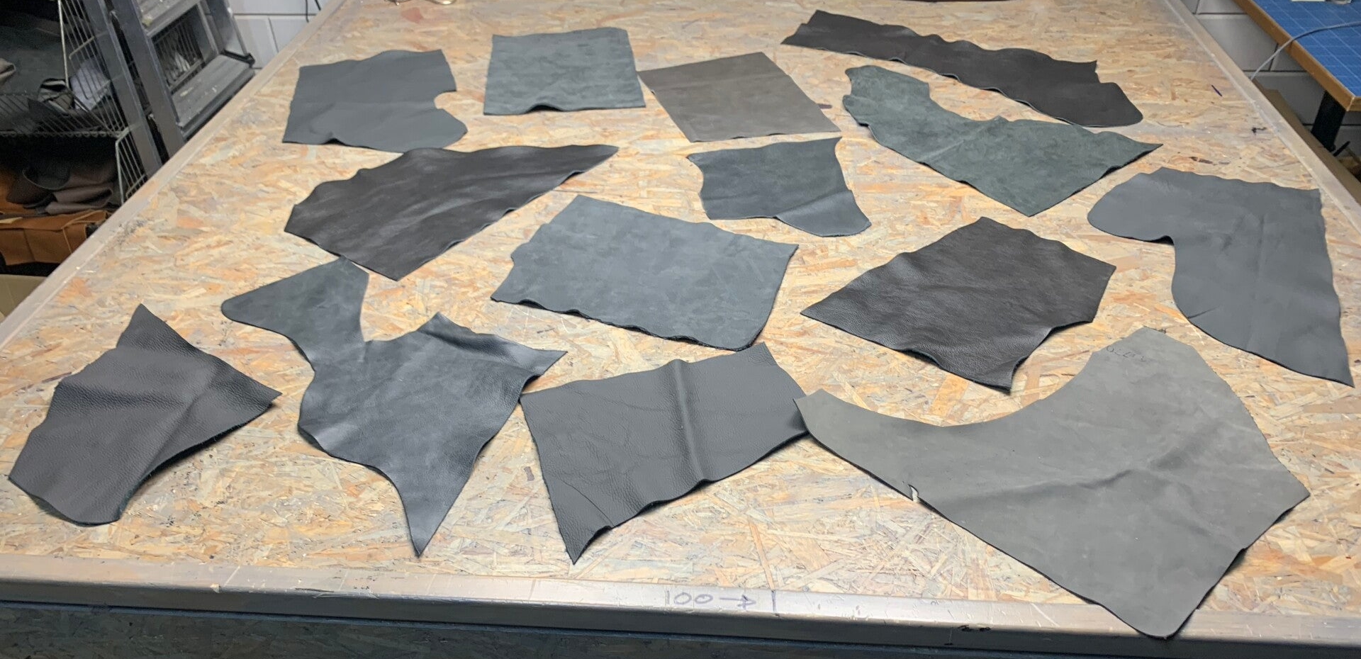 Pakket donkergrijze effen lapjes