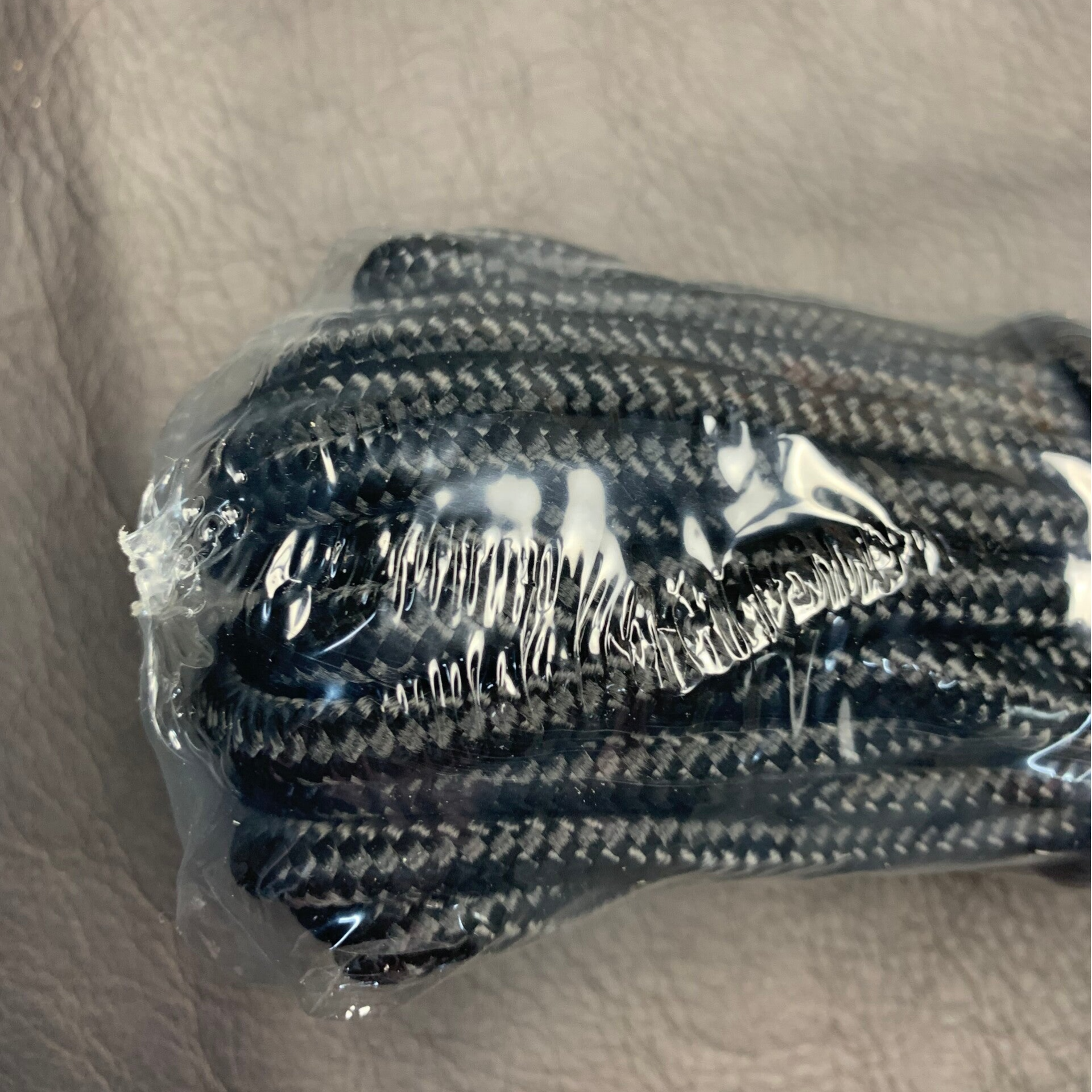 Zwart polyester touw: 15 mtr