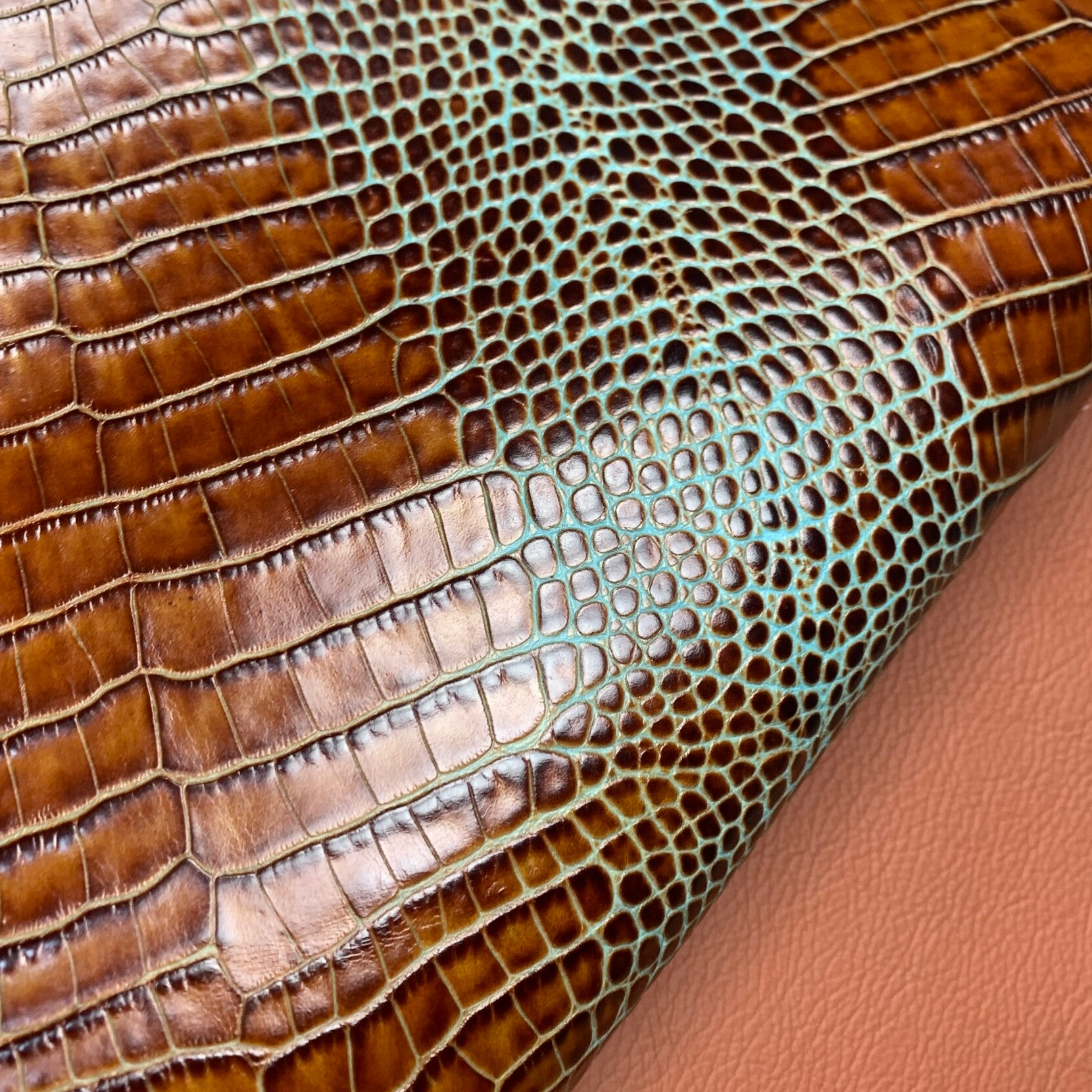 Cognac groen reptiel: 50x40