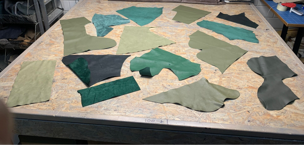 Pakket groene lapjes