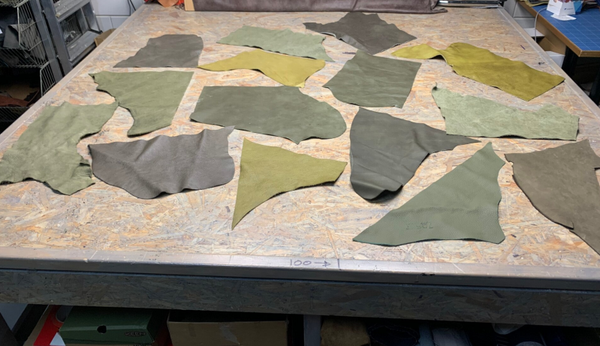 Pakket olijfgroene lapjes