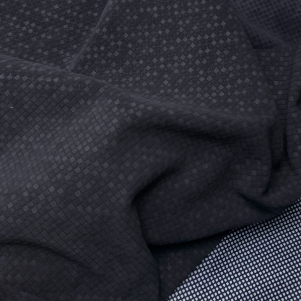 Nubuck donkerblauw ruitje: 90x50-55