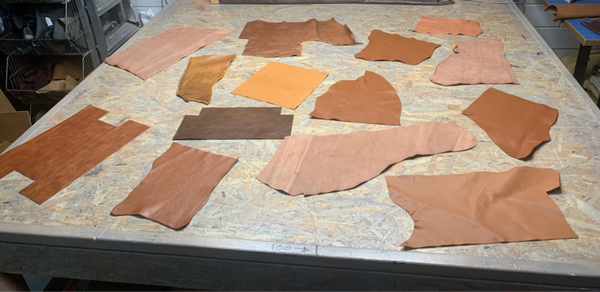 Pakket cognac kleurige lapjes