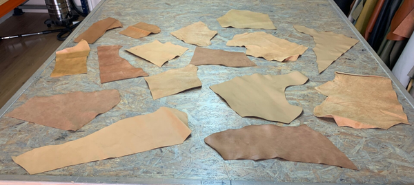 Pakket licht cognac kleurige lapjes