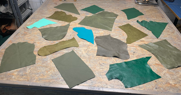 Pakket groene lapjes
