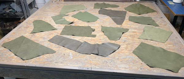 Pakket olijfgroene lapjes