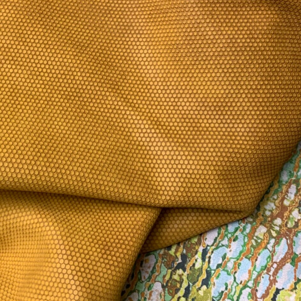 + Vintage okergeel met honingraat 1: 80-85x50-75