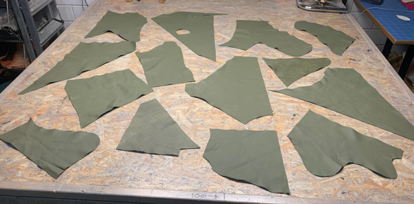 Pakket olijfgroene lapjes