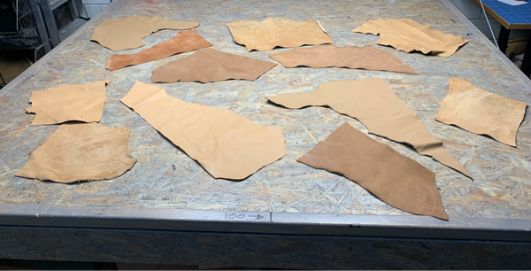 Pakket licht cognac kleurige lapjes