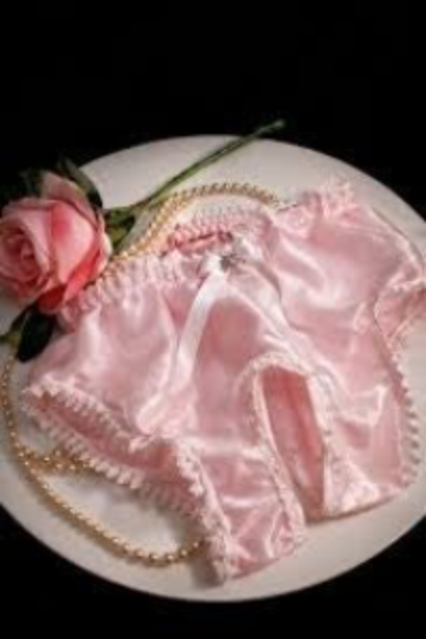 Pink Open Cross Organza Panties for Men – Sheer Lingerie