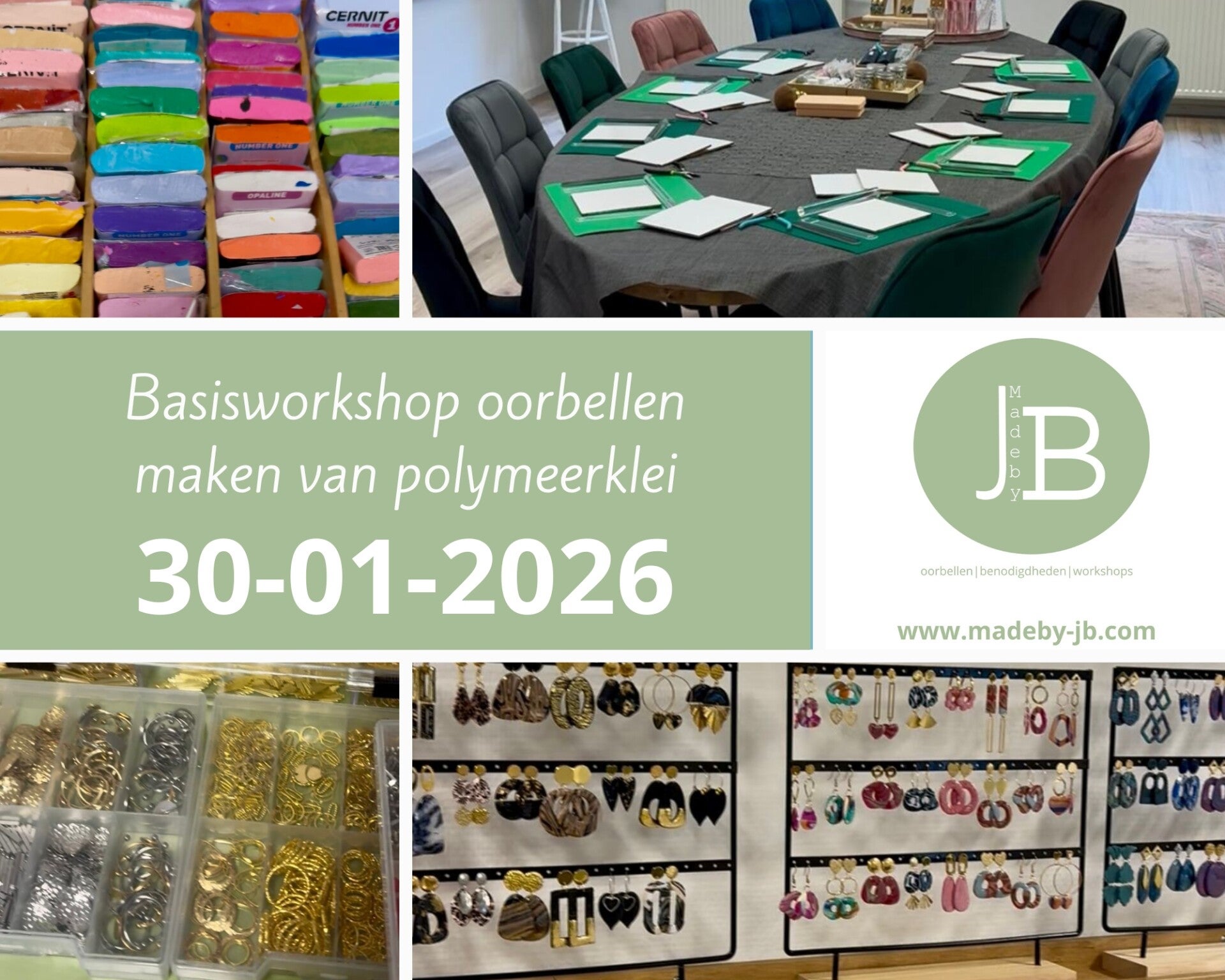 30-01-2026, 19.00 uur - 3 paar oorbellen maken van polymeerklei