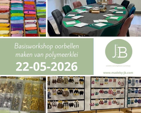 22-05-2026, 19.00 uur - 3 paar oorbellen maken van polymeerklei