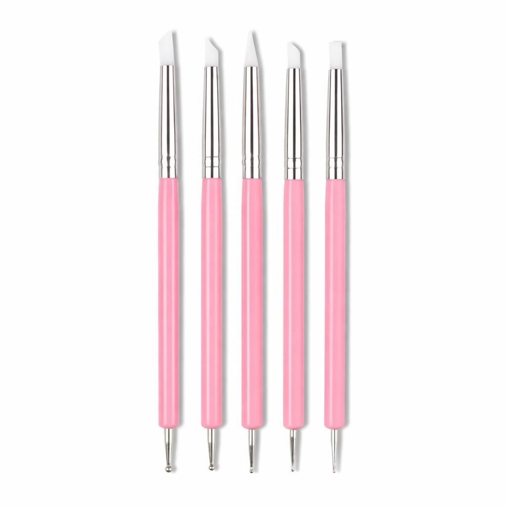 Siliconen kwastjes voor UV Resin - Set van 5 roze