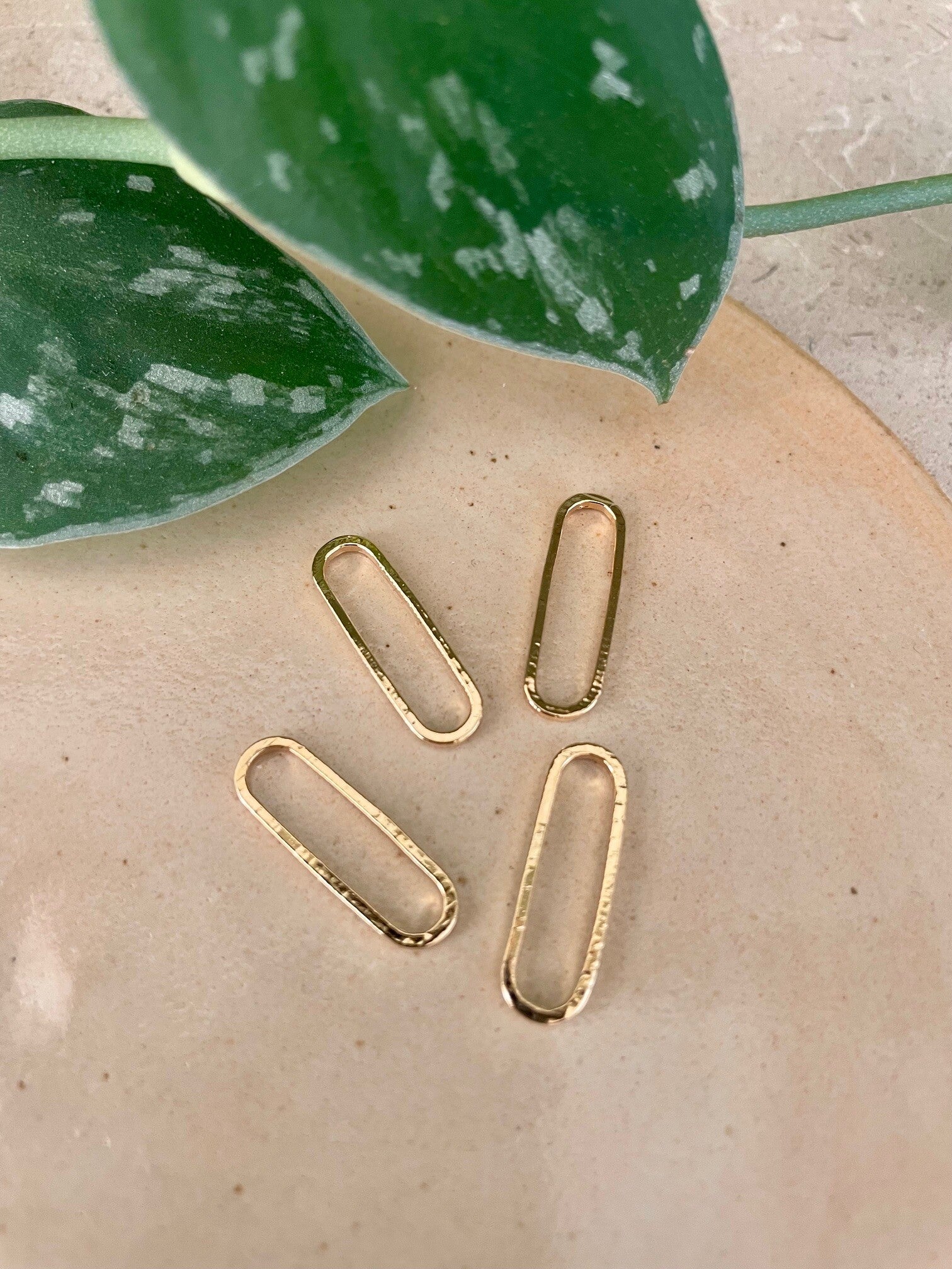 Messing Schakelringen - Goud Ovaal - Echt 18K Verguld (20x6x1mm) - 4 stuks