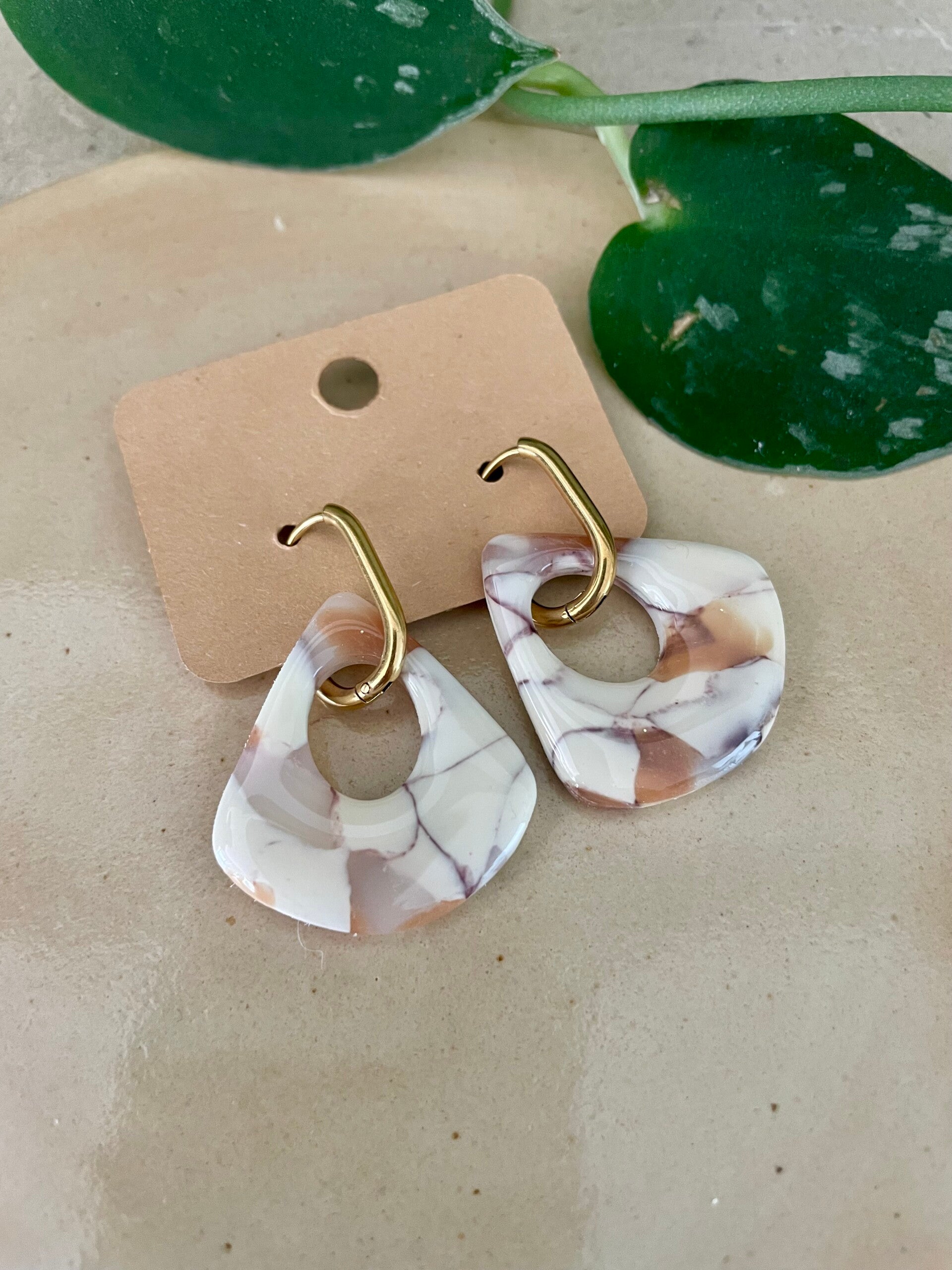 Triangle Marble Earrings