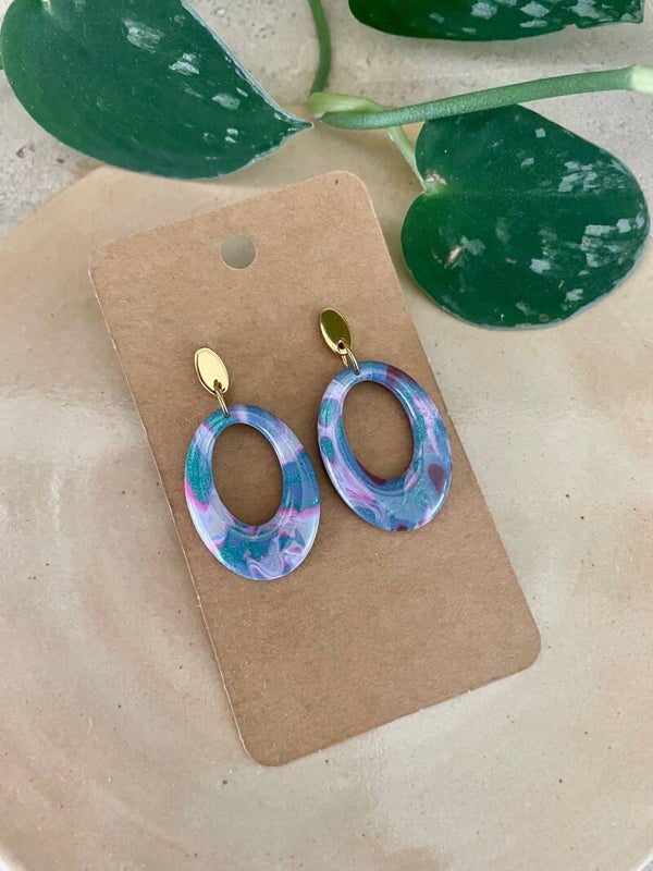 Oval Mixed Color Earrings
