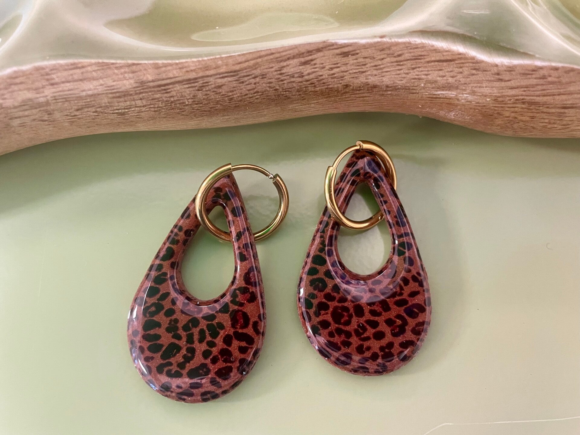 Panther print earrings