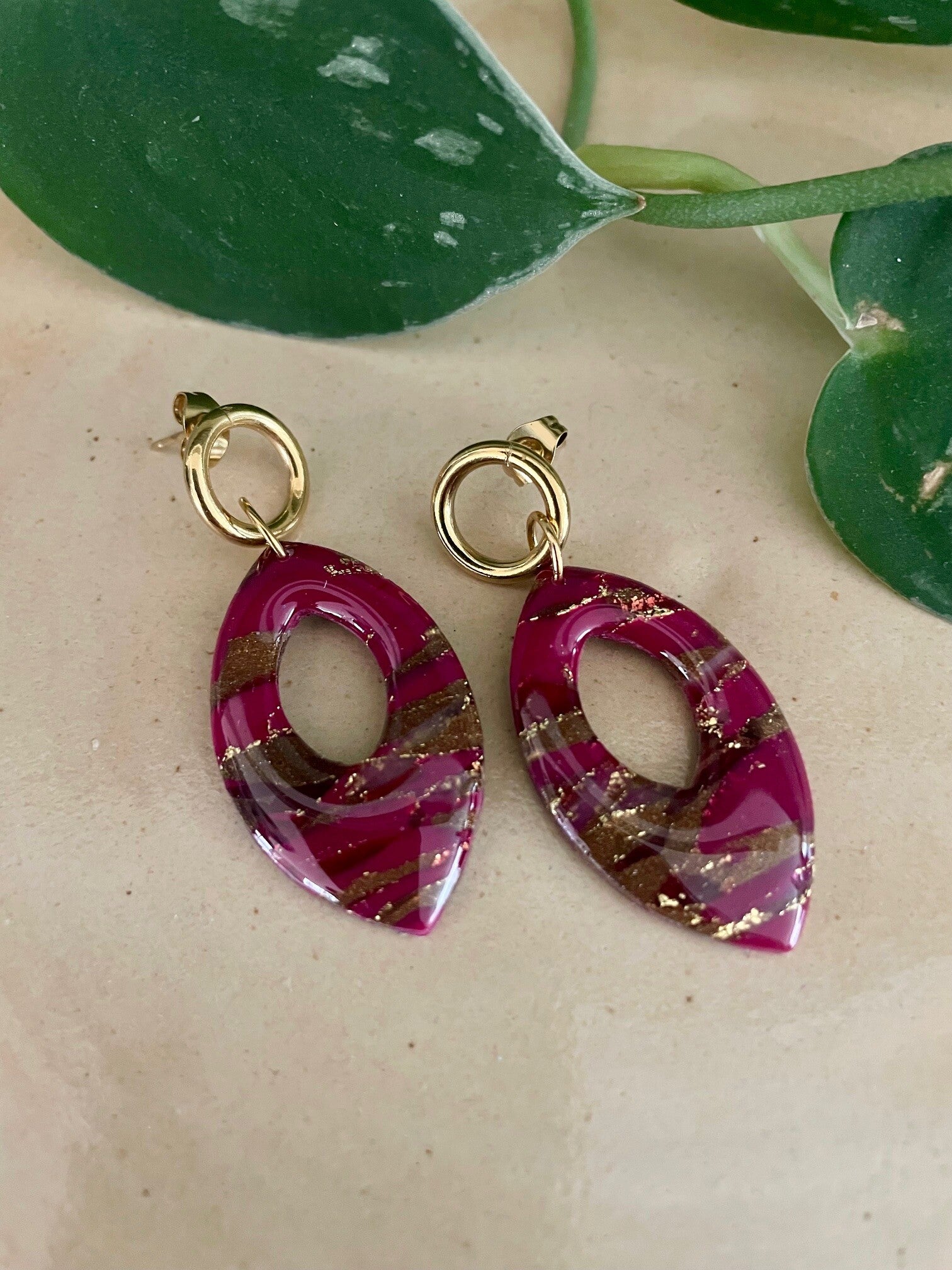 Burgundy Earings