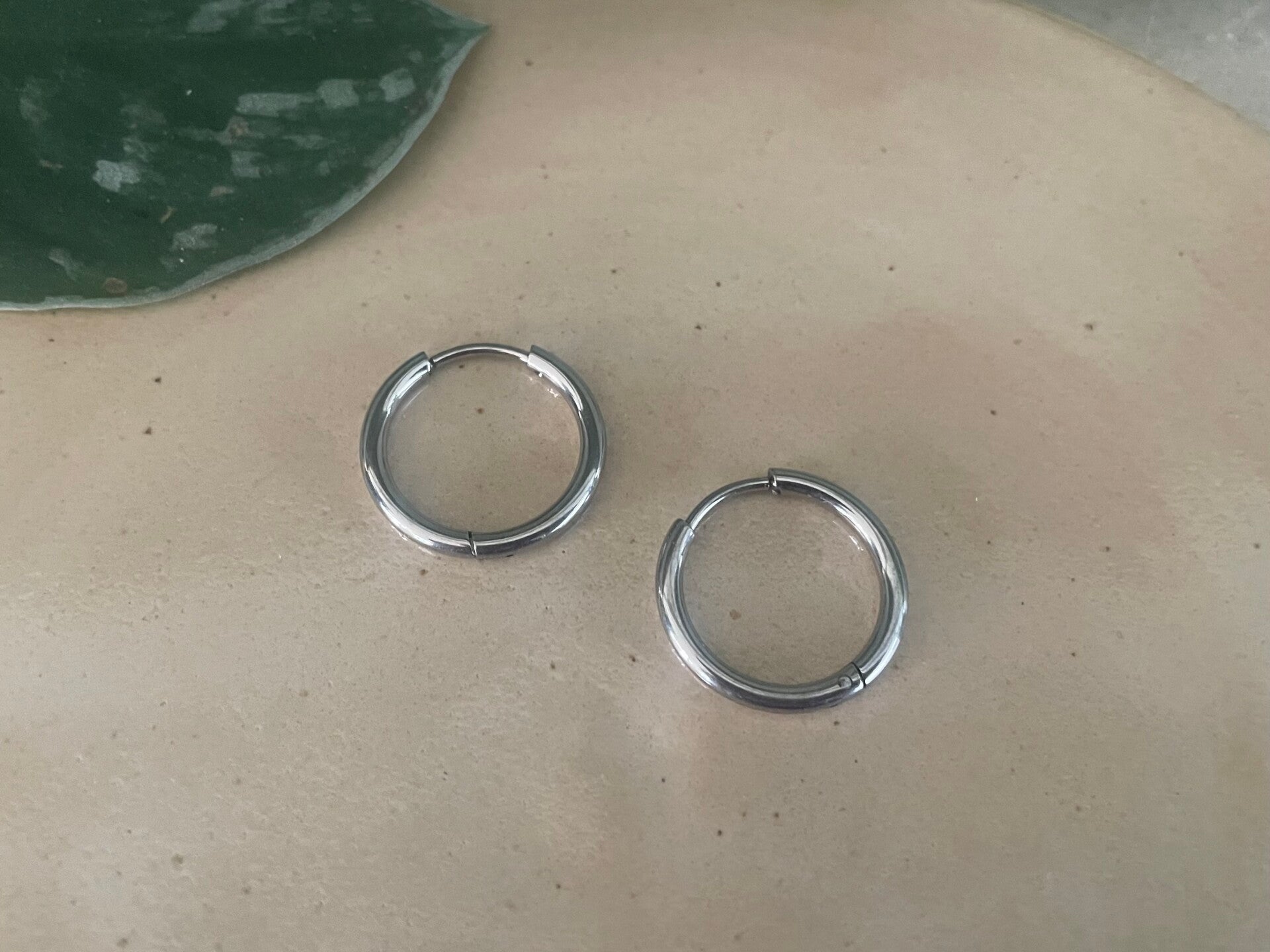 Stainless Steel Ronde oorbellen zilver, 2 stuks, maat 16mm