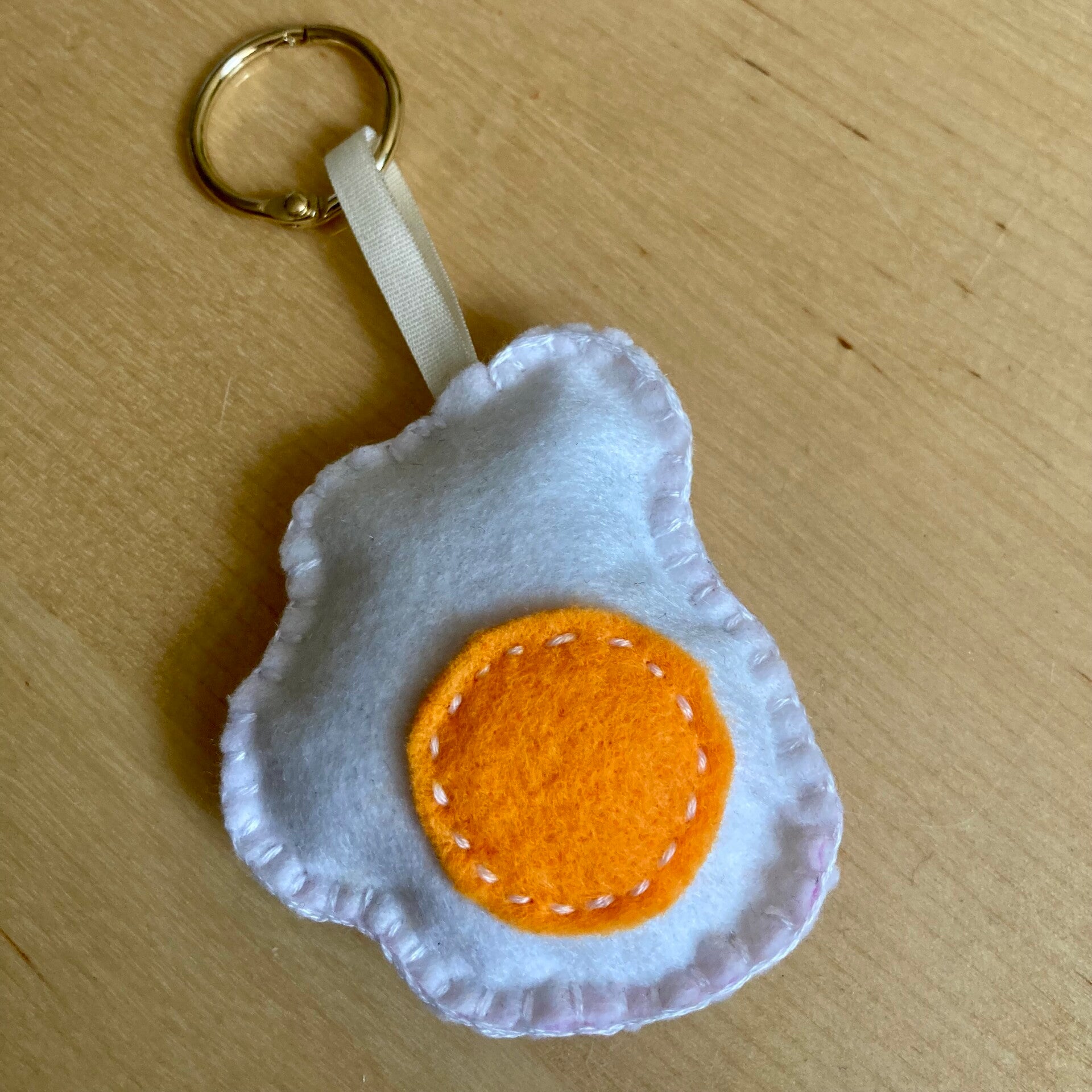 Fried Egg Felt Keychain