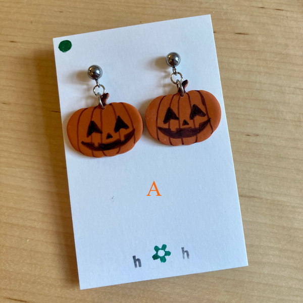 Halloween Jack o Lantern Earrings