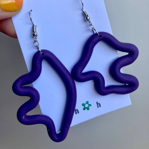 Eggplant Squiggle Earrings