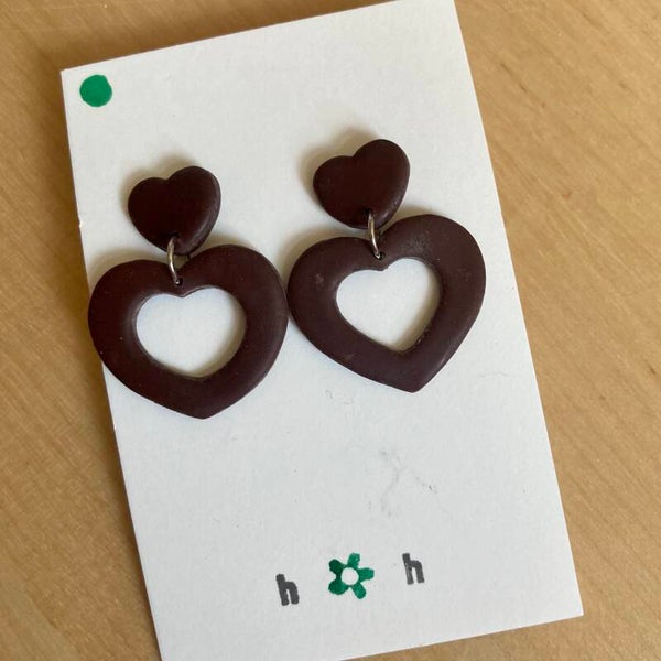 Chocolate Heart Earrings