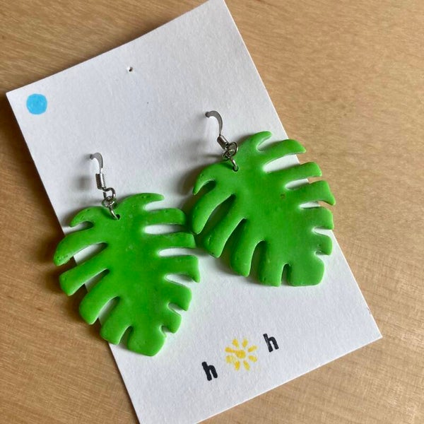 Monstera Dangle Earrings