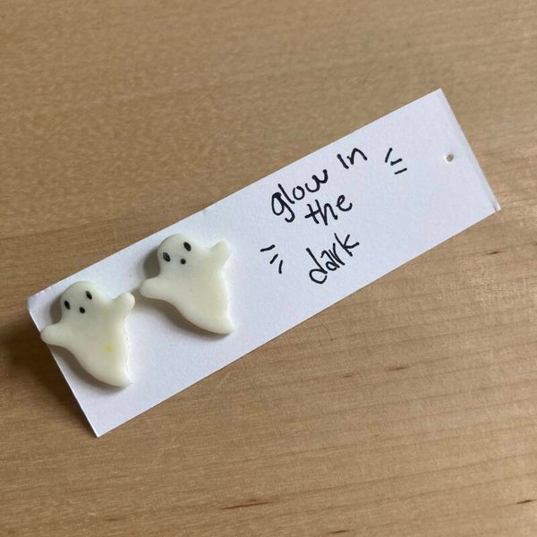 Halloween Glow in the Dark Ghost Stud Earrings