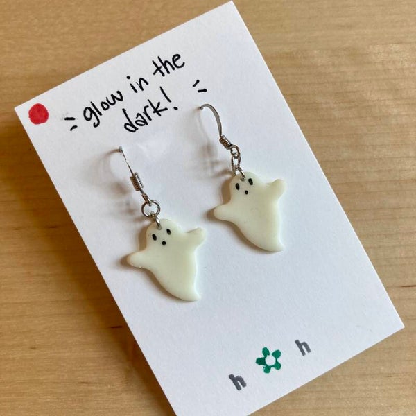 Halloween Glow in the Dark Ghost Earrings