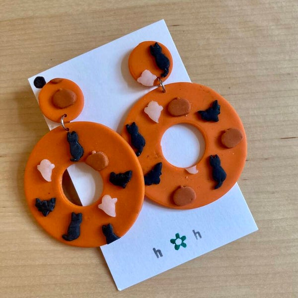 Spooky Orange Earrings