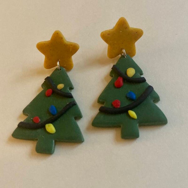 Festive Tree Earrings - Christmas