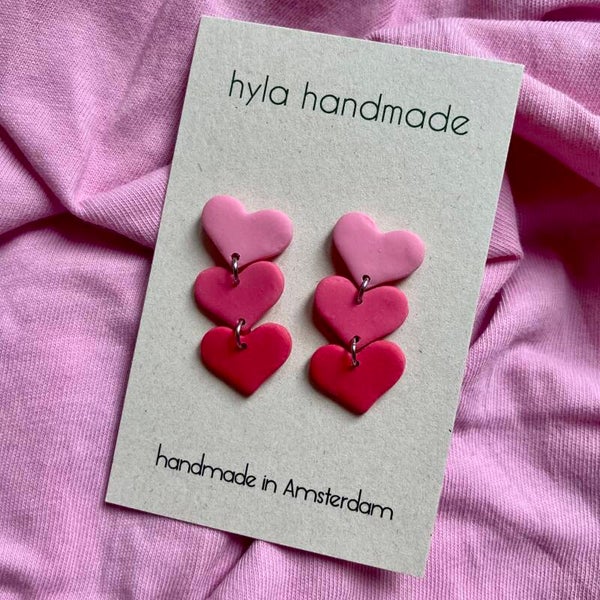 Ombre Heart Drop Earrings