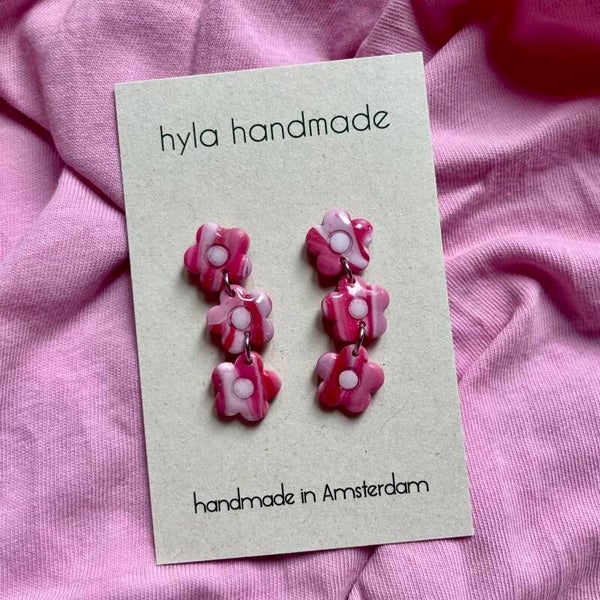 Marble Floral Earrings