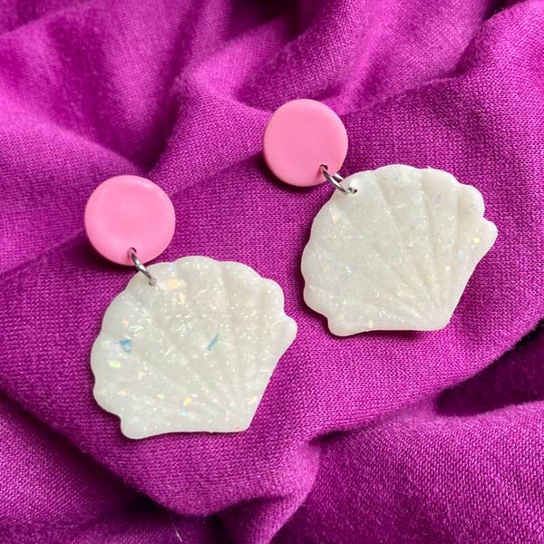 Sparkly Seashell Earrings