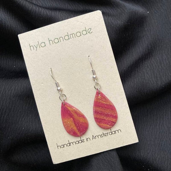 Amber Gold Teardrop earrings