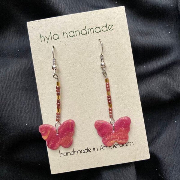 Butterfly Beaded Earrings